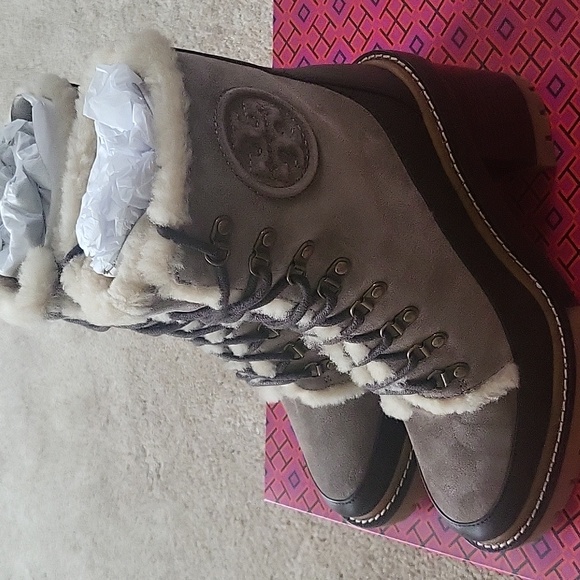 Nib! Tory burch Miller 95mm shearling lug sole bootie 7 - Picture 9 of 13